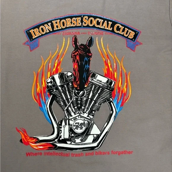 Men’s Iron Horse Social Club Printed Shirt Red Kap - Picture 6 of 6